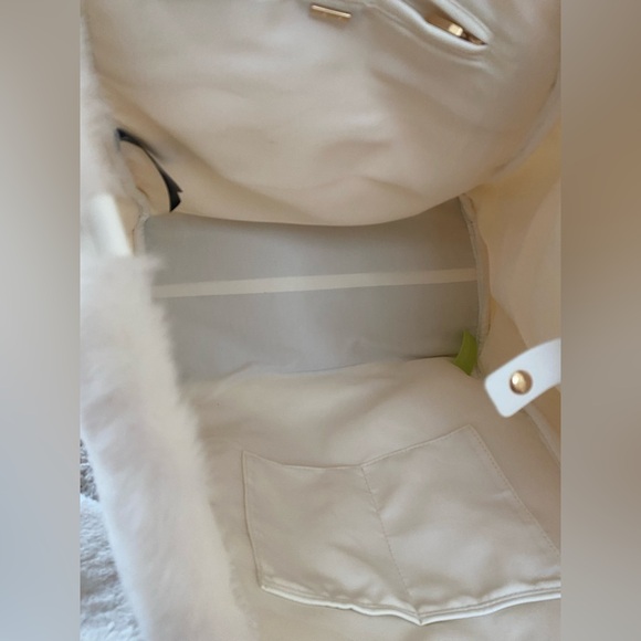Anthropologie Soft White Faux Fur Tote - Picture 5 of 9